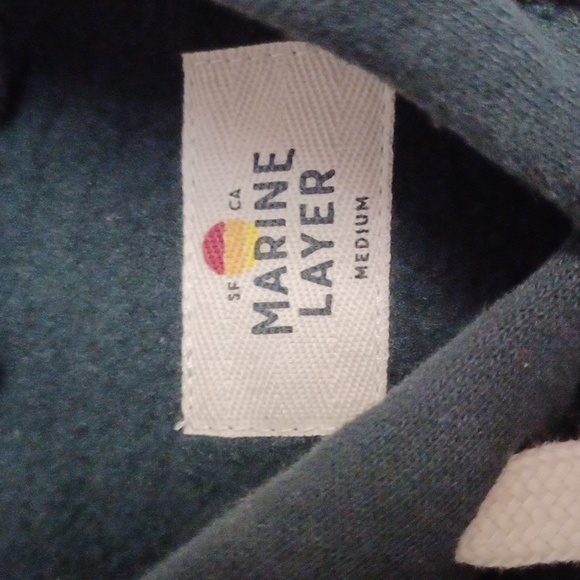 Marine Layer Archive Cloud 9 Fleece Hoodie Colorblock Sweatshirt Pullover SZ M - Picture 3 of 13